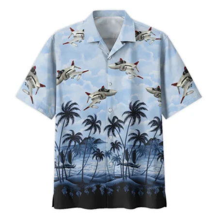 F-4 Phantom II Hawaii Style Palm Tree U.S. Marine Corps Oversized Hawaiian Shirt All Over Prints Gift Loves