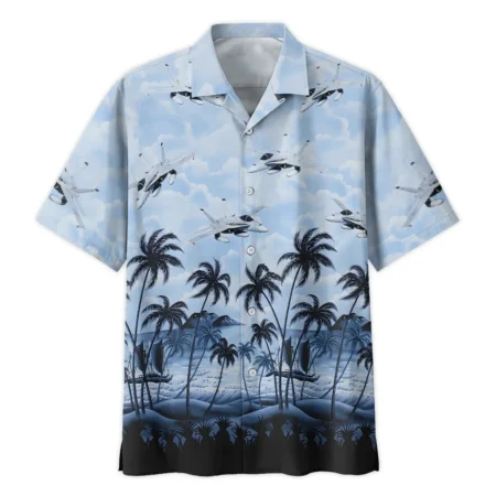 FA-18 Hornet Hawaii Style Palm Tree U.S. Marine Corps Oversized Hawaiian Shirt All Over Prints Gift Loves