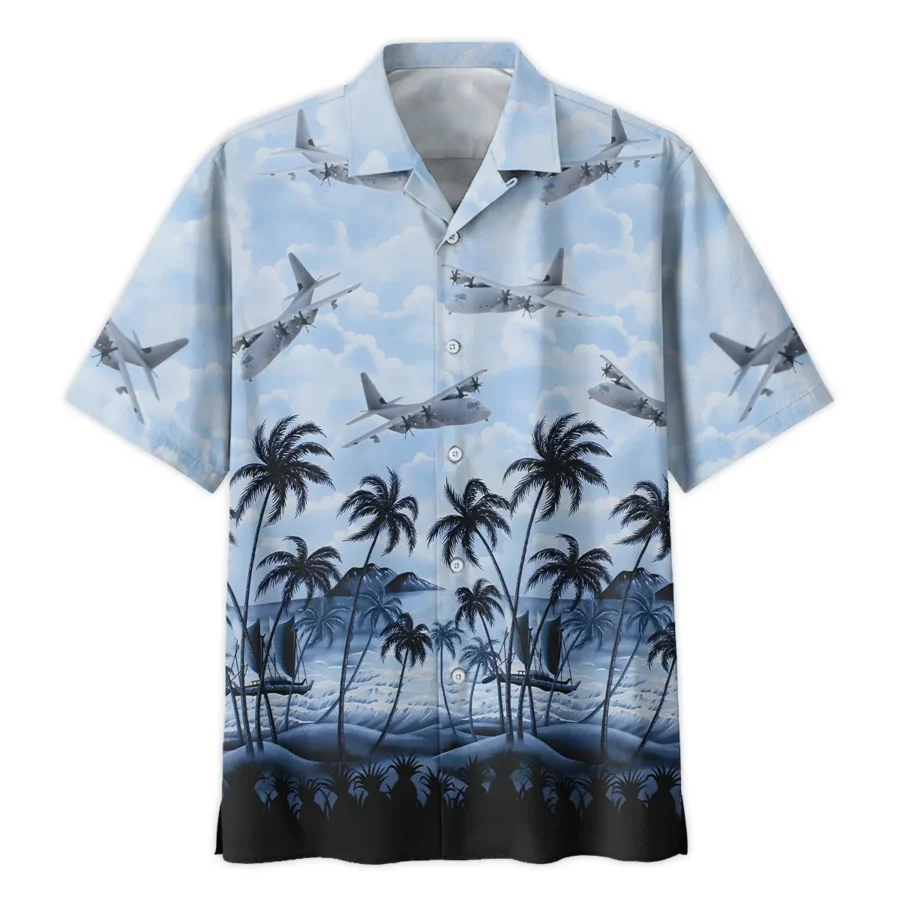 KC-130 Hercules Hawaii Style Palm Tree U.S. Marine Corps Oversized Hawaiian Shirt All Over Prints Gift Loves