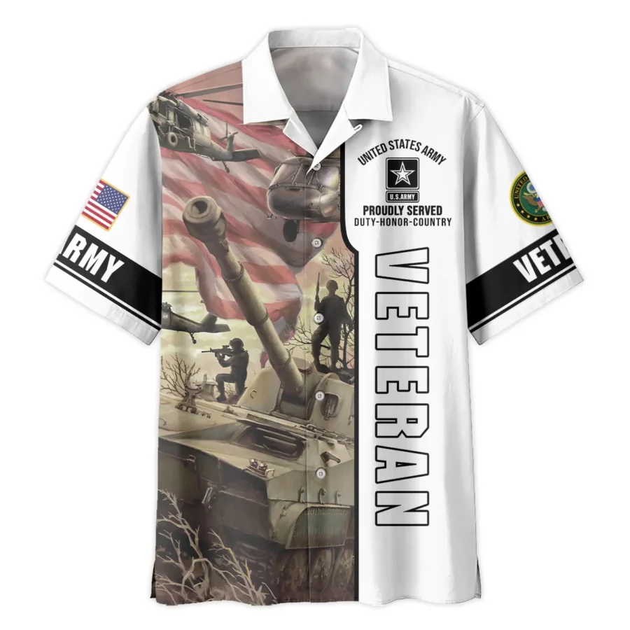 Proudly Served I Am A Dad A Grandpa And A Veteran U.S. Army All Over Prints Oversized Hawaiian Shirt