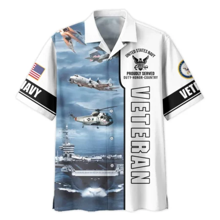 Proudly Served I Am A Dad A Grandpa And A Veteran U.S. Navy All Over Prints Oversized Hawaiian Shirt