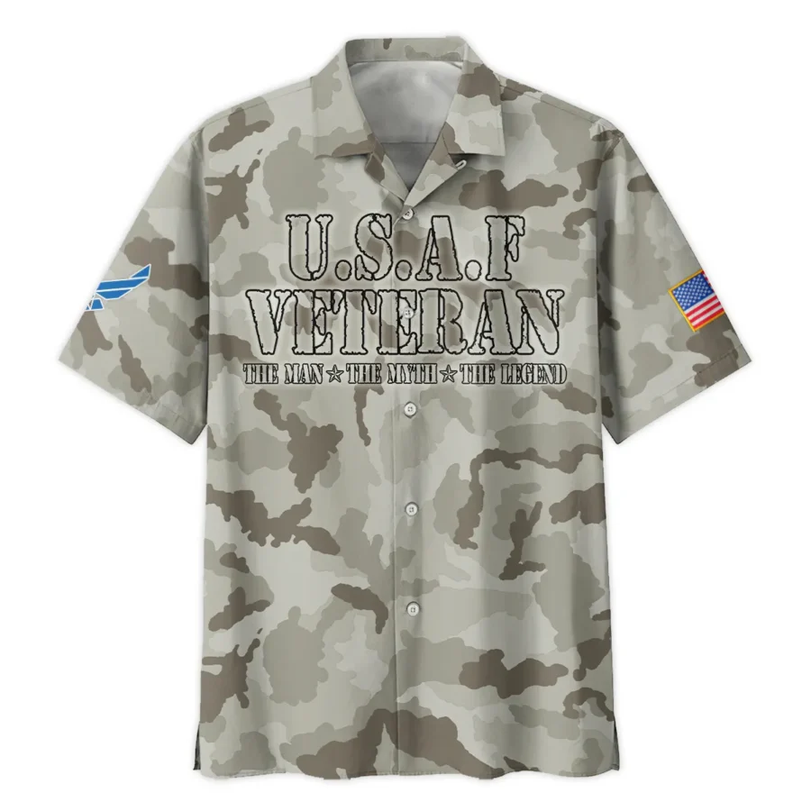 Veteran The Man The Myth The Legend U.S. Air Force All Over Prints Oversized Hawaiian Shirt