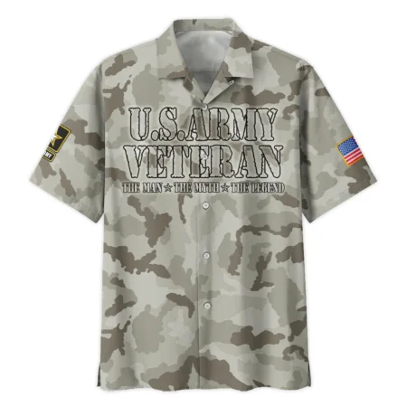 Veteran The Man The Myth The Legend U.S. Army All Over Prints Oversized Hawaiian Shirt