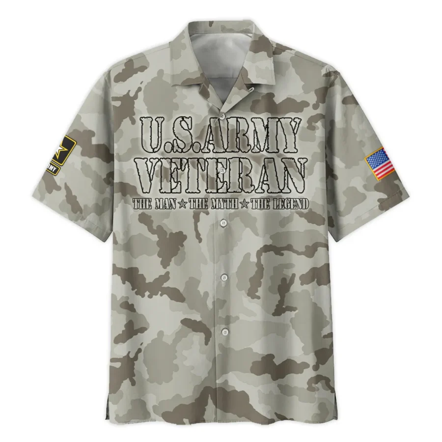 Veteran The Man The Myth The Legend U.S. Army All Over Prints Oversized Hawaiian Shirt