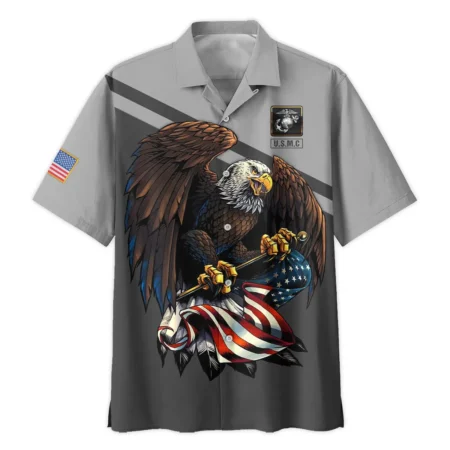 Being A Veteran Is An Honor Being A Grandpa Is Priceless U.S. Marine Corps All Over Prints Oversized Hawaiian Shirt