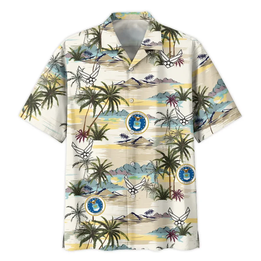 Hawaii Pattern Summer Beach Shirt Veteran U.S. Air Force All Over Prints Oversized Hawaiian Shirt