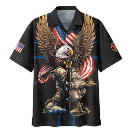 Veteran Only Two Defining Forces Have Ever Offered To Die For You U.S. Marine Corps All Over Prints Oversized Hawaiian Shirt