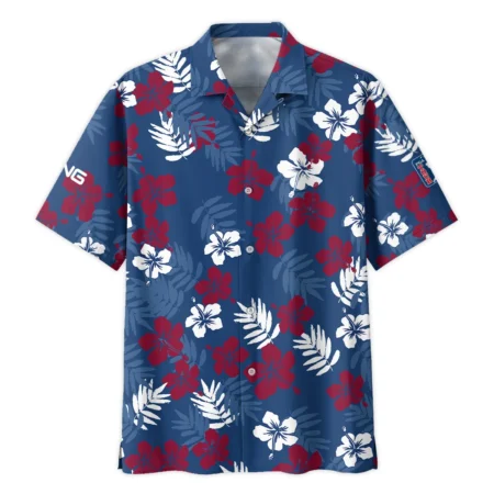 Flower Blue Red White Tropical 124th U.S. Open Pinehurst Ping Oversized Hawaiian Shirt All Over Prints Gift Loves