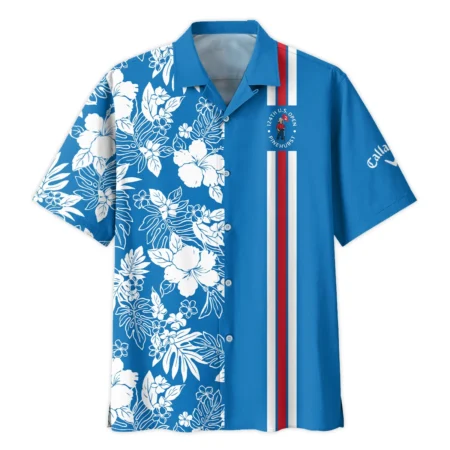 124th U.S. Open Pinehurst Blue White Hibiscus Flower Pattern Callaway Oversized Hawaiian Shirt All Over Prints Gift Loves