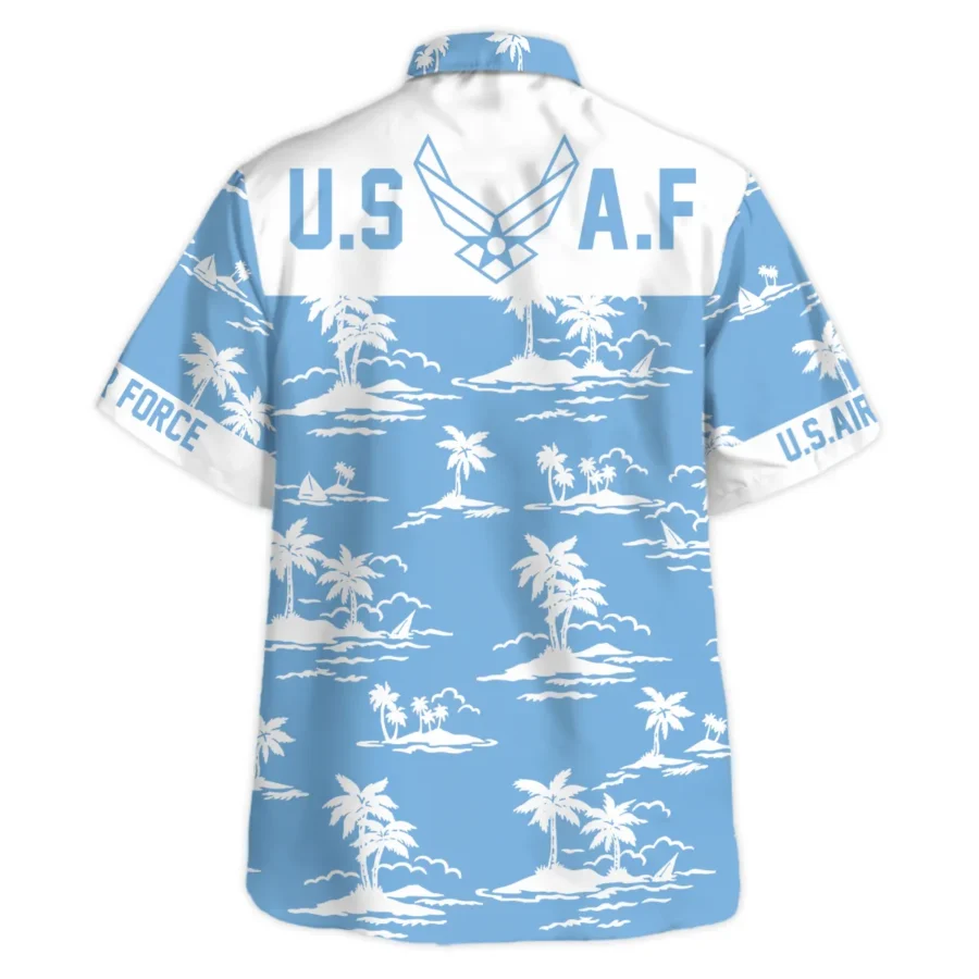 Hawaii Pattern Summer Beach Shirt Veteran U.S. Air Force All Over Prints Oversized Hawaiian Shirt