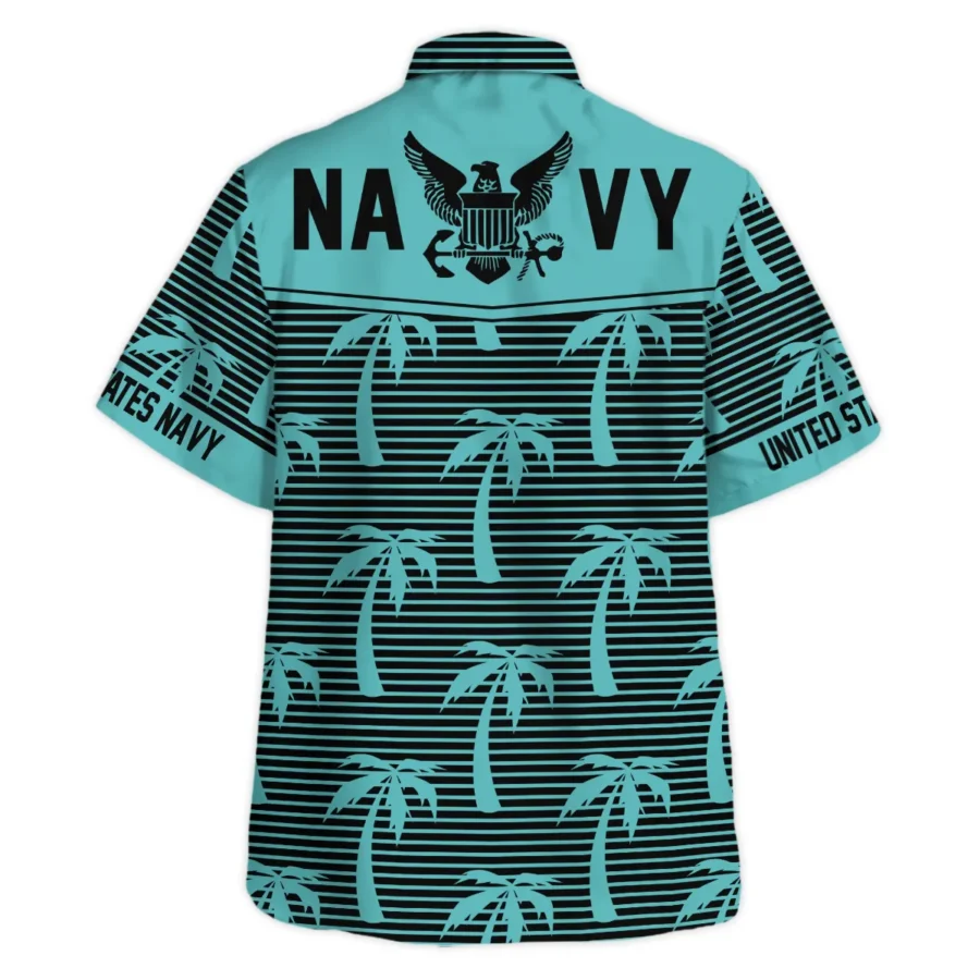 Hawaii Palm Tree Pattern Summer Beach Shirt Veteran U.S. Navy All Over Prints Oversized Hawaii Palm Treean Shirt