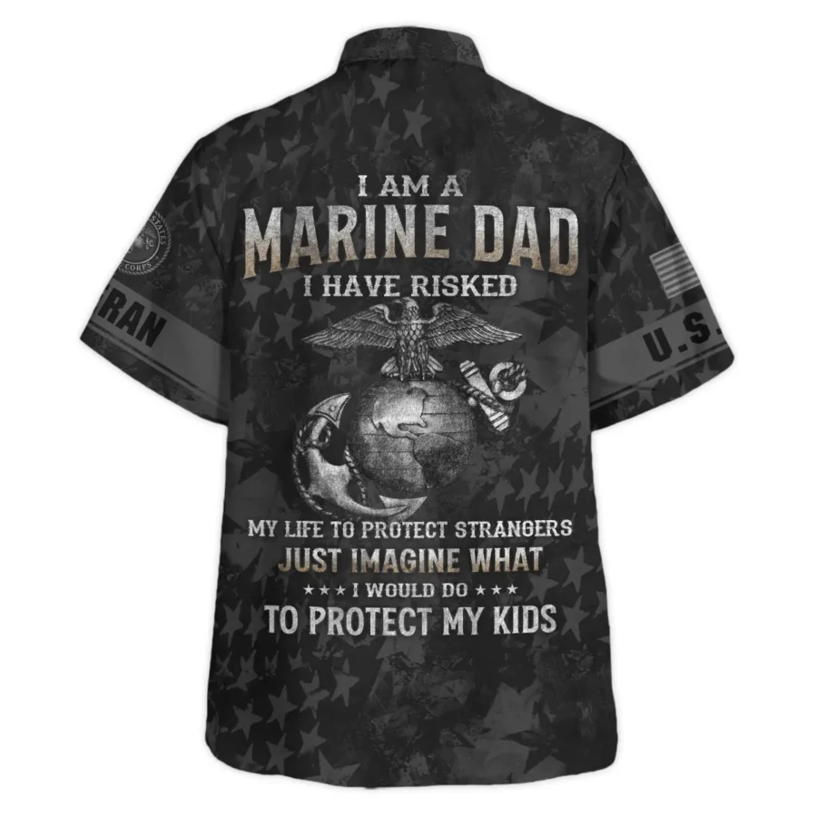 Veteran Just Imagine What I Would Do To Protect My Kids U.S. Marine Corps All Over Prints Oversized Hawaiian Shirt