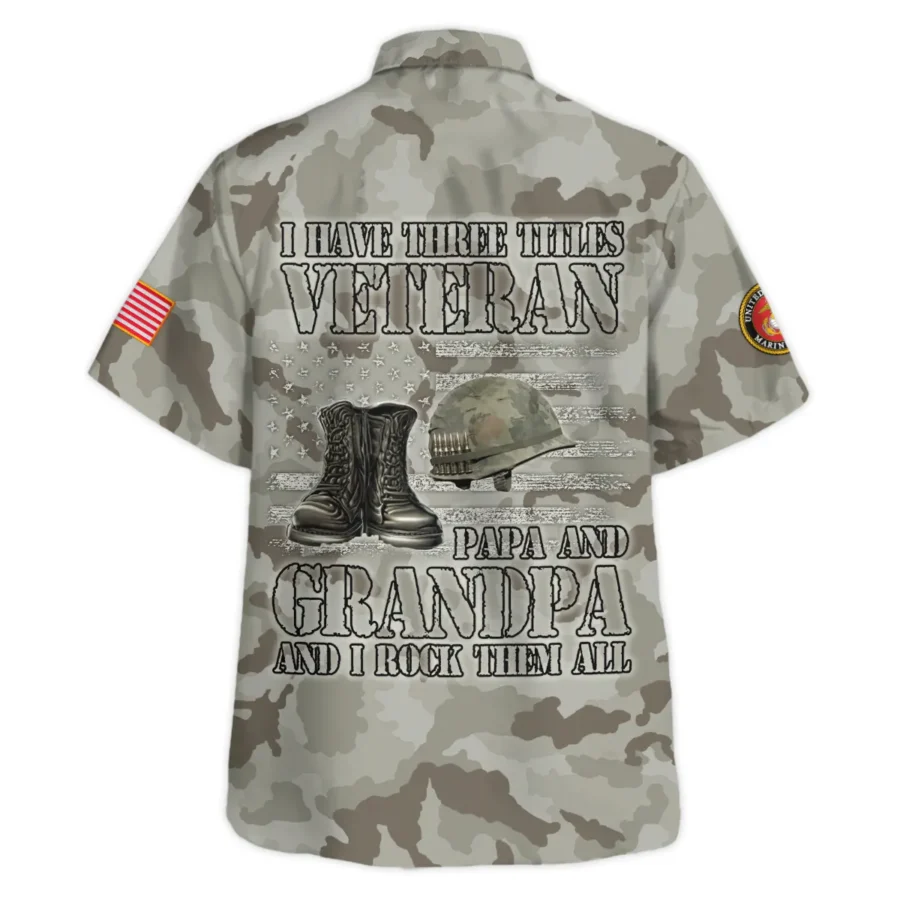 Veteran The Man The Myth The Legend U.S. Marine Corps All Over Prints Oversized Hawaiian Shirt