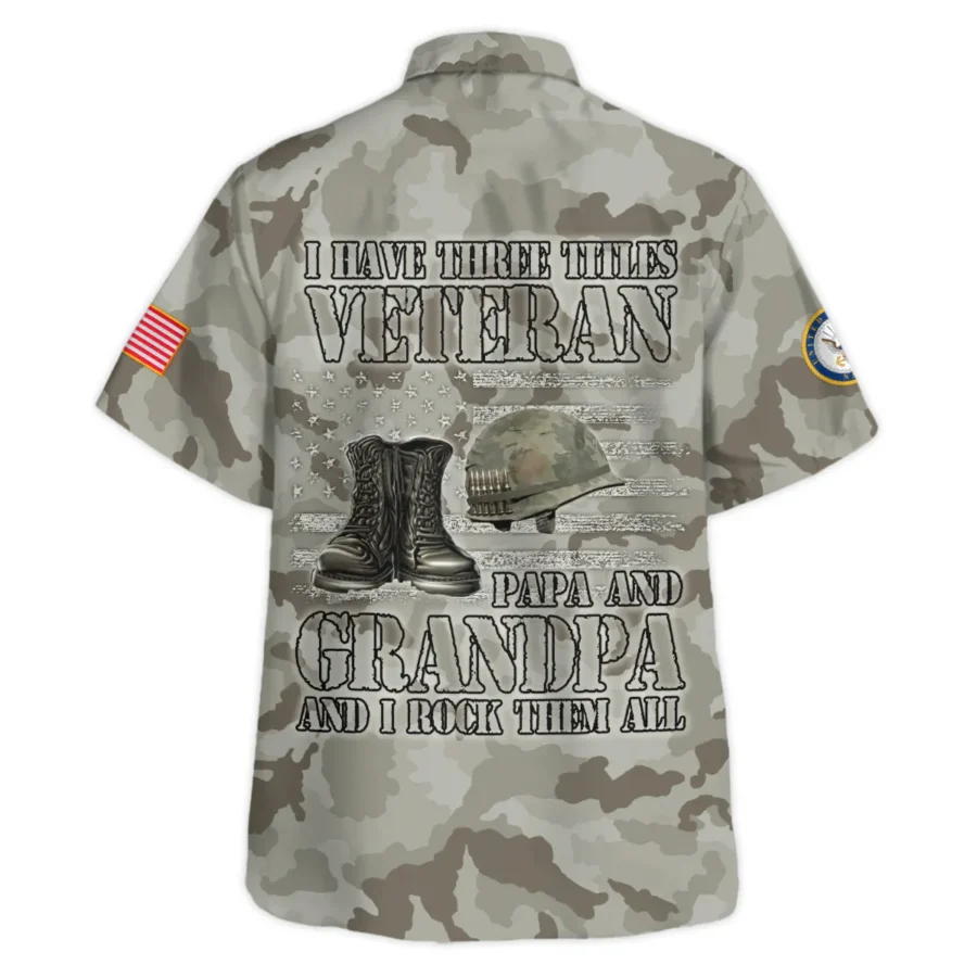 Veteran The Man The Myth The Legend U.S. Navy All Over Prints Oversized Hawaiian Shirt