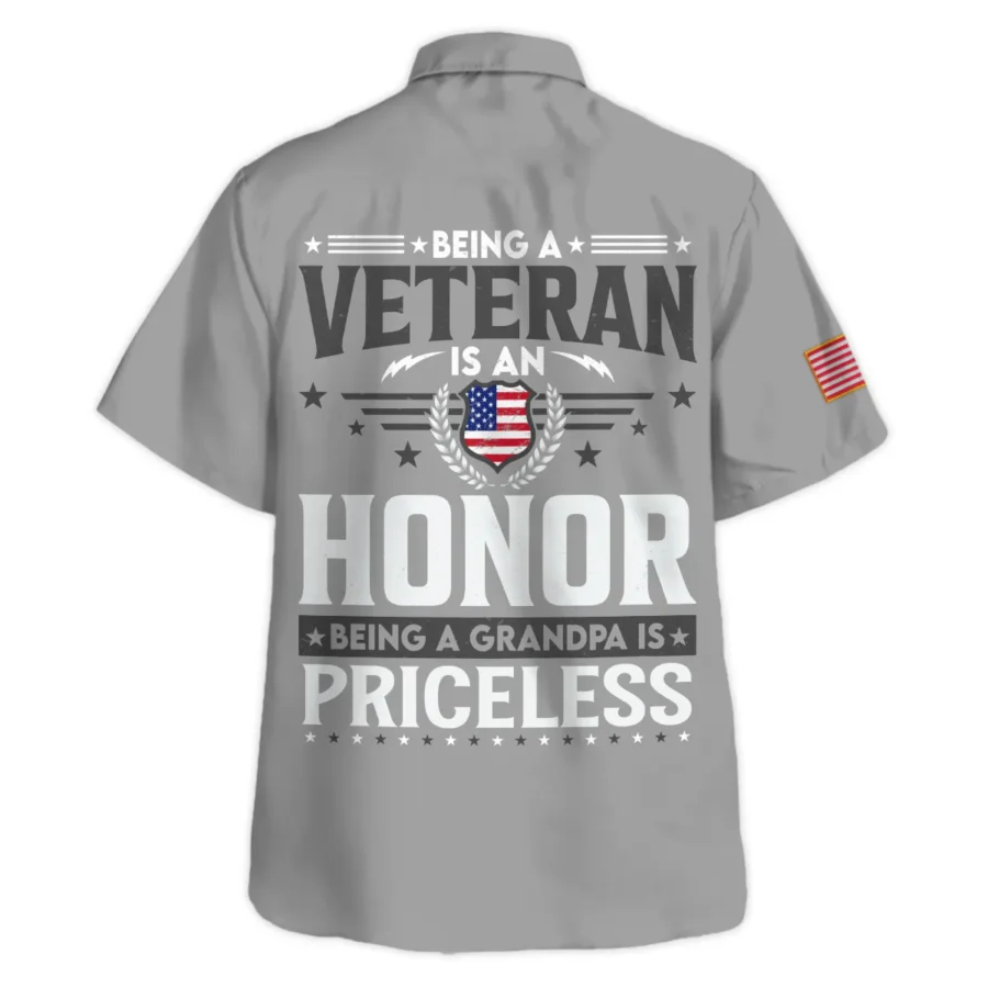 Being A Veteran Is An Honor Being A Grandpa Is Priceless U.S. Air Force All Over Prints Oversized Hawaiian Shirt