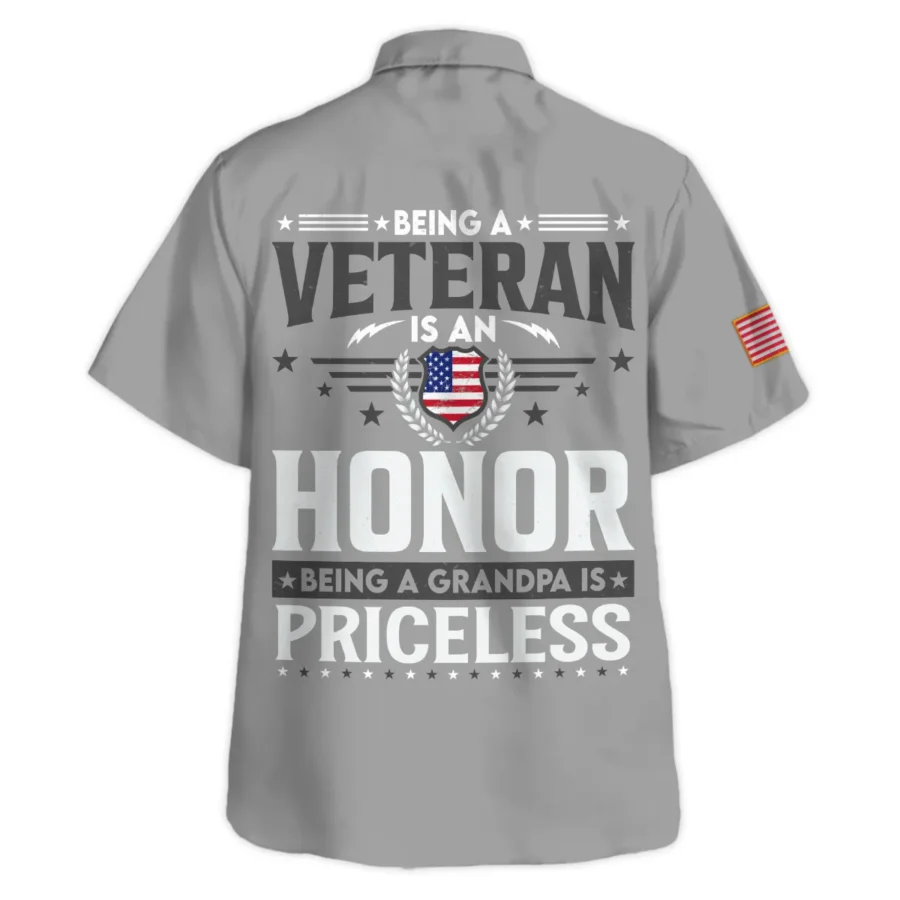 Being A Veteran Is An Honor Being A Grandpa Is Priceless U.S. Army All Over Prints Oversized Hawaiian Shirt