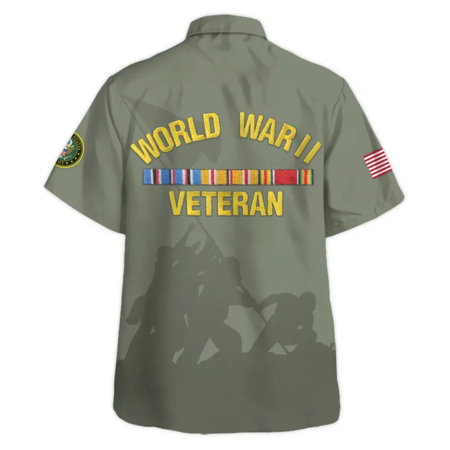 Veteran World War II U.S. Army All Over Prints Oversized Hawaiian Shirt