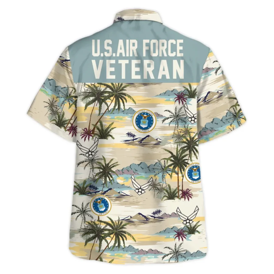 Hawaii Pattern Summer Beach Shirt Veteran U.S. Air Force All Over Prints Oversized Hawaiian Shirt