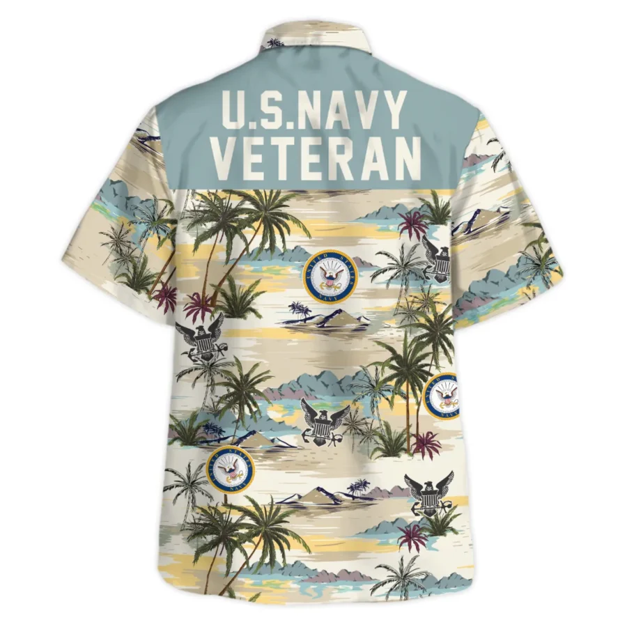 Hawaii Pattern Summer Beach Shirt Veteran U.S. Navy All Over Prints Oversized Hawaiian Shirt