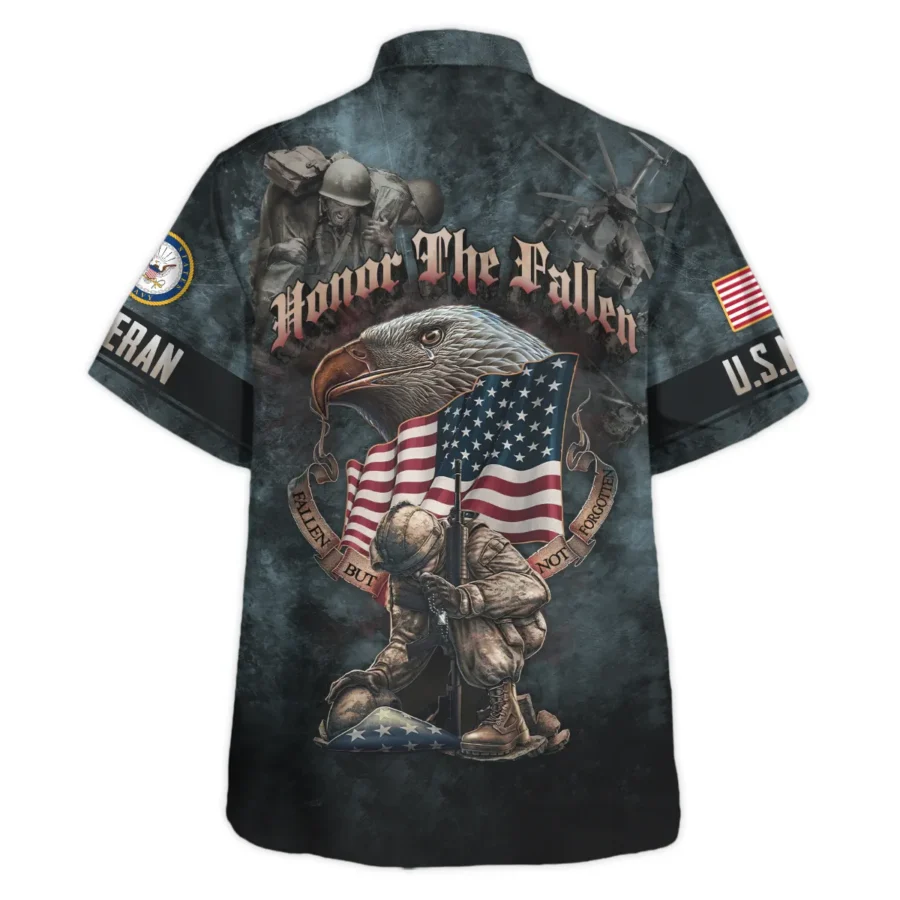 Veteran Dad Grandpa Man Of God Honor The Fallen U.S. Navy All Over Prints Oversized Hawaiian Shirt