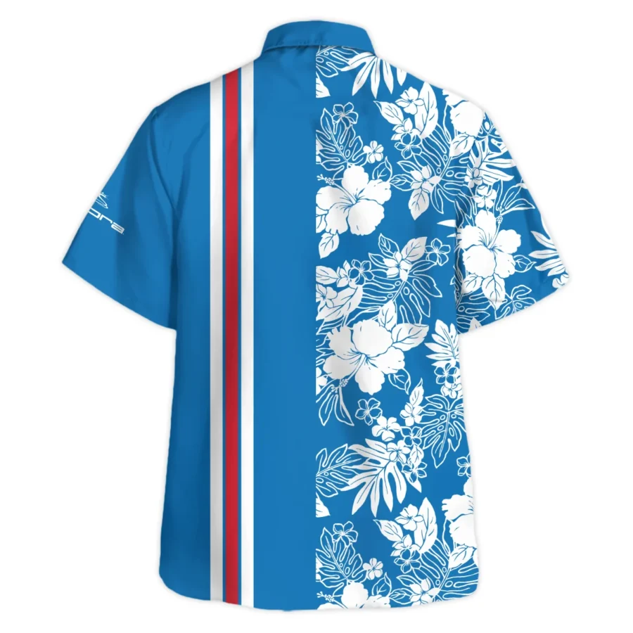 124th U.S. Open Pinehurst Blue White Hibiscus Flower Pattern Cobra Golf Oversized Hawaiian Shirt All Over Prints Gift Loves