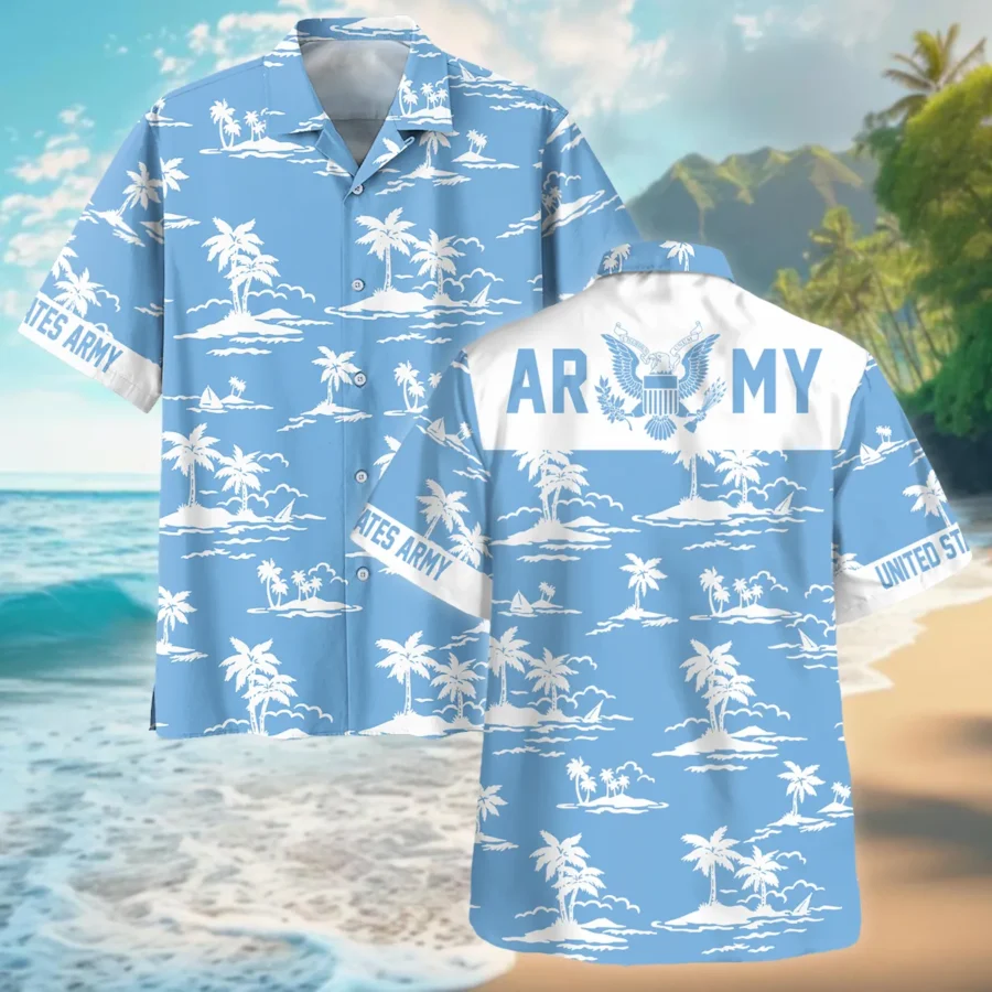 Hawaii Pattern Summer Beach Shirt Veteran U.S. Army All Over Prints Oversized Hawaiian Shirt