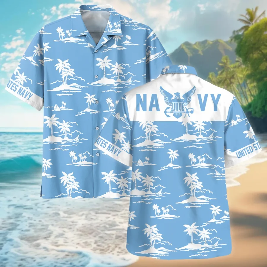 Hawaii Pattern Summer Beach Shirt Veteran U.S. Navy All Over Prints Oversized Hawaiian Shirt