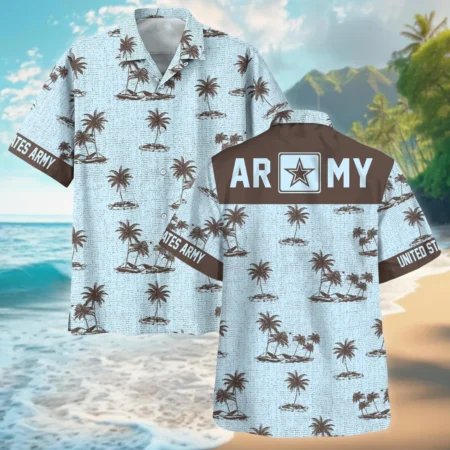 Hawaii Pattern Summer Beach Shirt Veteran U.S. Army All Over Prints Oversized Hawaiian Shirt