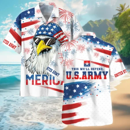 United States Independence Day U.S. Army All Over Prints Oversized Hawaiian Shirt