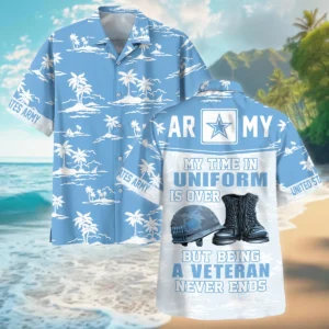 Hawaii Pattern Summer Beach Shirt Veteran U.S. Army All Over Prints Polo Shirt