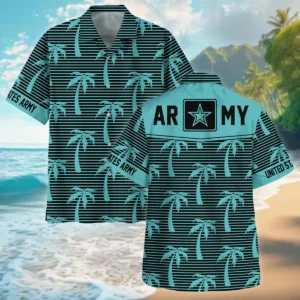 Hawaii Palm Tree Pattern Summer Beach Shirt Veteran U.S. Army All Over Prints Polo Shirt