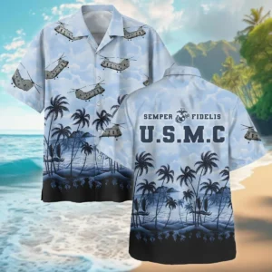 CH-46 Sea Knight Hawaii Style Palm Tree U.S. Marine Corps Premium T-Shirt All Over Prints Gift Loves