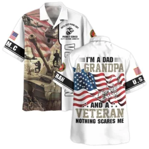 Proudly Served I Am A Dad A Grandpa And A Veteran U.S. Marine Corps All Over Prints Unisex T-Shirt