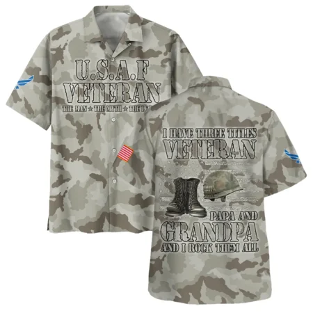 Veteran The Man The Myth The Legend U.S. Air Force All Over Prints Oversized Hawaiian Shirt