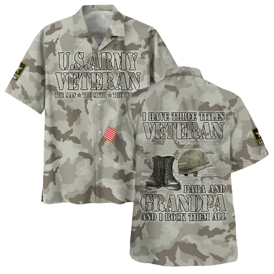 Veteran The Man The Myth The Legend U.S. Army All Over Prints Oversized Hawaiian Shirt