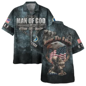 Veteran Dad Grandpa Man Of God Honor The Fallen U.S. Army All Over Prints Polo Shirt