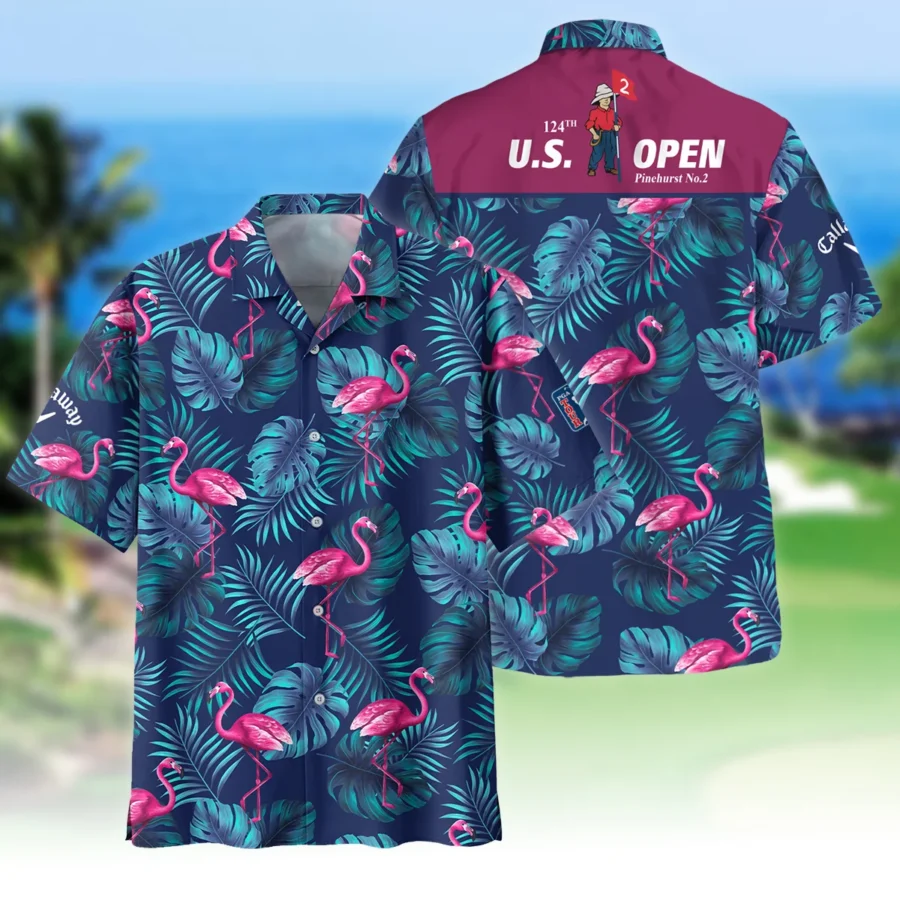 124th U.S. Open Pinehurst Pink Flamingo TropicalCallaway Oversized Hawaiian Shirt All Over Prints Gift Loves