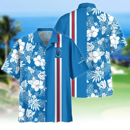 124th U.S. Open Pinehurst Blue White Hibiscus Flower Pattern Cobra Golf Oversized Hawaiian Shirt All Over Prints Gift Loves