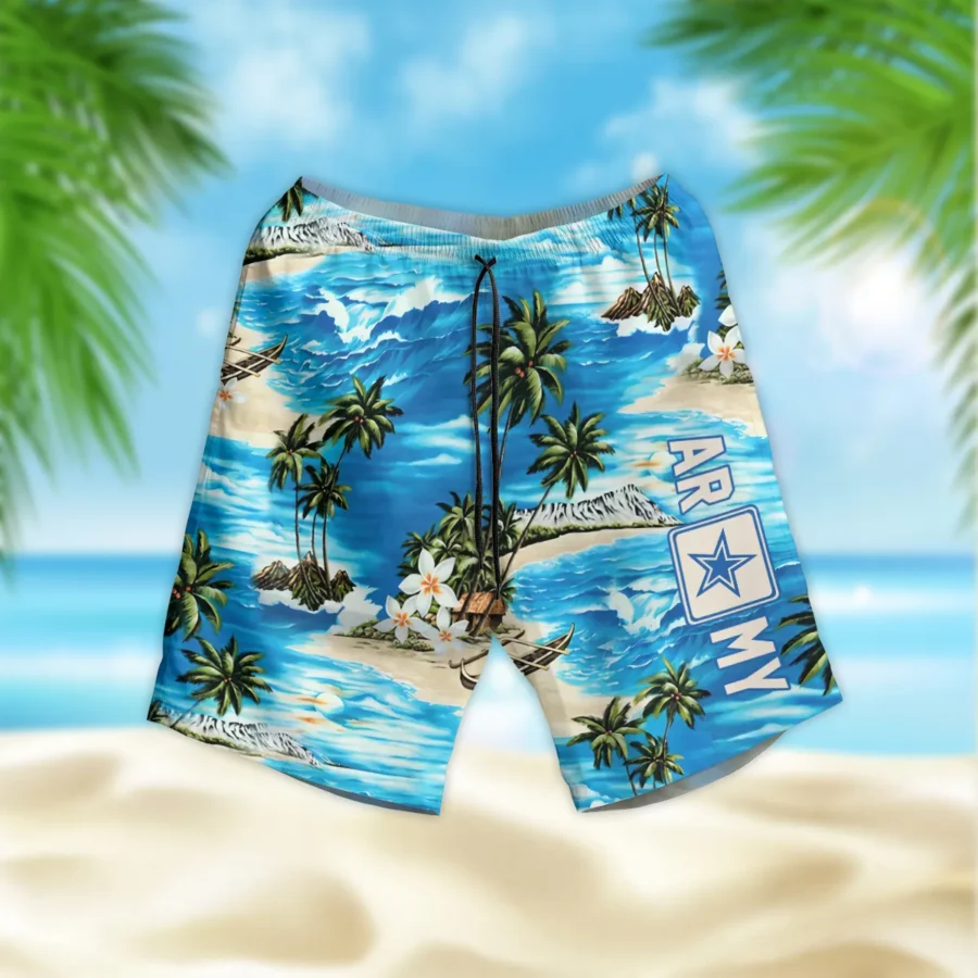 Hawaii Style Pattern U.S. Army Beach Short All Over Prints Gift Loves