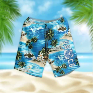 Hawaii Style Pattern U.S. Coast Guard Beach Short All Over Prints Gift Loves