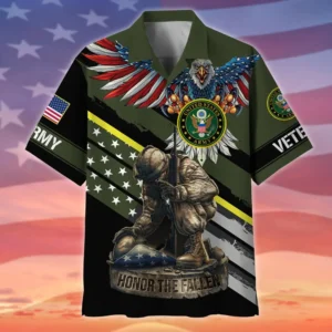 U.S. Army Veteran All Over Prints Oversized Hawaiian Shirt Army Retirees Appreciation Gifts For Military Veterans