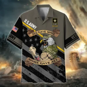 U.S. Army Veteran All Over Prints Oversized Hawaiian Shirt Army Retirees Respectful Attire For Army Service Members