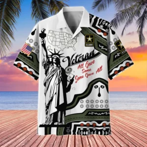 U.S. Army Veteran All Over Prints Oversized Hawaiian Shirt Army Veteran Uniform Military Inspired Clothing For Veterans