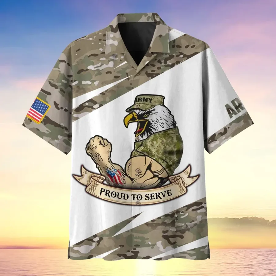 U.S. Army Veteran All Over Prints Oversized Hawaiian Shirt Army Veteran Uniform Military Inspired Clothing For Veterans