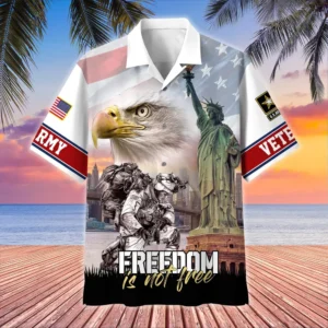 U.S. Army Veteran All Over Prints Oversized Hawaiian Shirt Army Veteran Uniform Military Inspired Clothing For Veterans