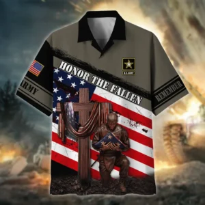 U.S. Army Veteran All Over Prints Oversized Hawaiian Shirt Army Veteran Uniform Respectful Attire For Army Service Members