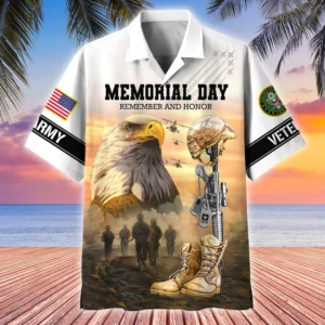 U.S. Army Veteran All Over Prints Oversized Hawaiian Shirt Army Veteran Uniform Patriotic Clothing For Veteran Events