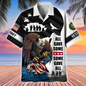 U.S. Army Veteran All Over Prints Oversized Hawaiian Shirt Military Inspired Army Veteran Apparel