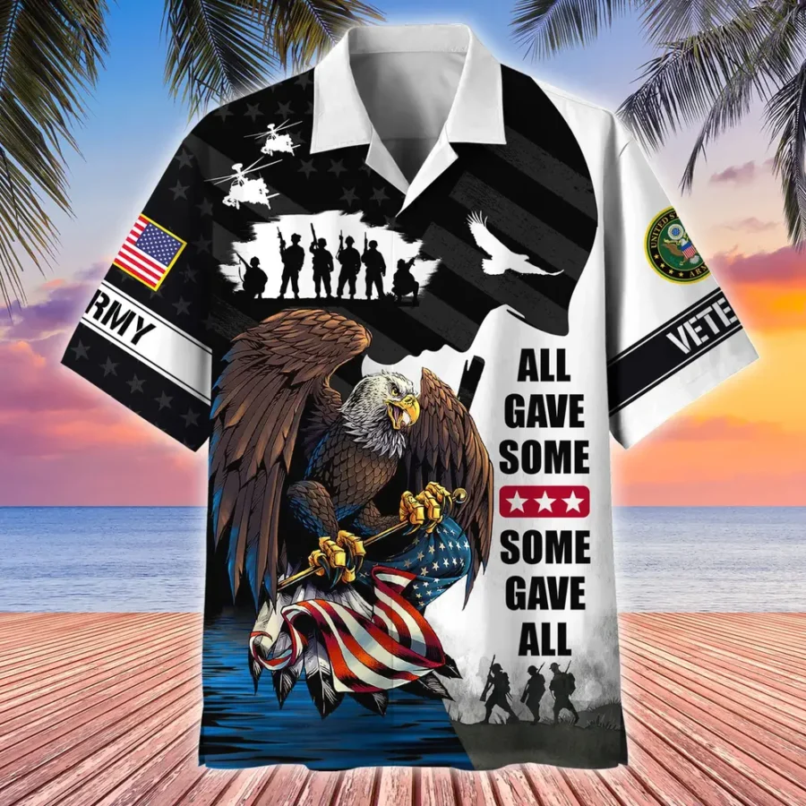 U.S. Army Veteran All Over Prints Oversized Hawaiian Shirt Military Inspired Military Inspired Clothing For Veterans