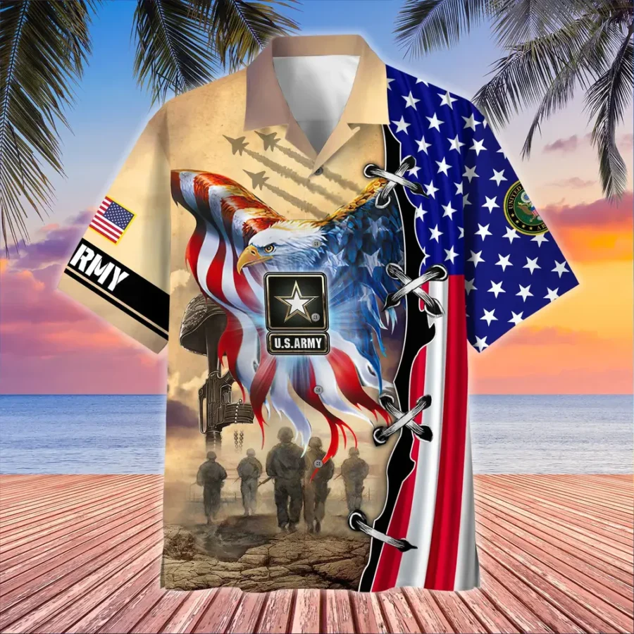 U.S. Army Veteran All Over Prints Oversized Hawaiian Shirt Military Inspired Military Inspired Clothing For Veterans